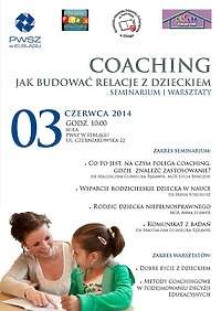 Coaching - jak budować relacje z dzieckiem. Seminarium i warsztaty