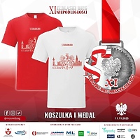 Unikatowa koszulka i medal Biegu Niepodległości