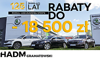 Jubileusz 125 lat Škoda w salonach HADM Gramatowski! Rabaty, aż do 18 500 zł. Sprawdź!