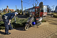 Kolizja skutera z tramwajem