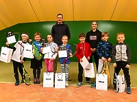 Ksawery pierwszy na korcie  (tenis ziemny)
