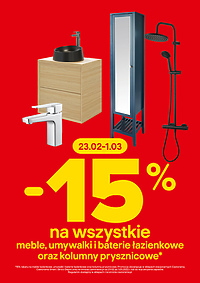 Skorzystaj z 15% rabatu na łazienkę w Castoramie