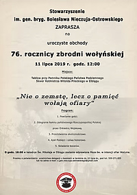 Obchody 76. rocznica zbrodni wołyńskiej