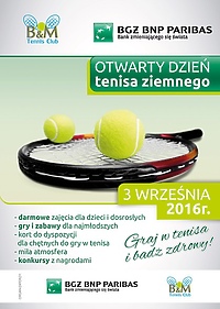 Otwarty dzień tenisa ziemnego z BGŻ BNP PARIBAS i B&M Tennis Club