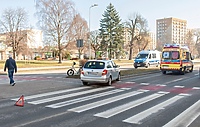 Potrącenie rowerzystki na Nowowiejskiej
