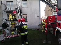 Pożar dachu w Braniewie