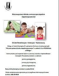 Projekt Wczesna pomoc dziecku niepełnosprawnemu