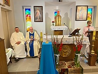 Relikwie błogosławionego prymasa Wyszyńskiego w elbląskim hospicjum