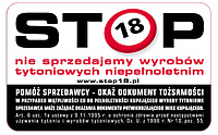 STOP 18!  Papierosy nie dla dzieciaków