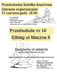 Szkółka szachowa w Przedszkolu nr 10