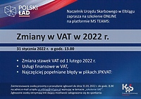 Urząd Skarbowy w Elblągu zaprasza na szkolenie