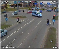 „Wpadł”, przechodząc na czerwonym świetle