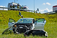 Wypadł z obwodnicy i przeleciał około 30 metrów
