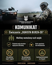 Wzmożony ruch wojsk w związku z ćwiczeniami
