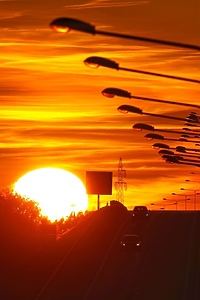 Zachód w drodze Fotką Sierpnia