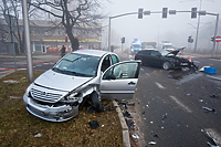 Zderzenie audi z citroenem na ul. Płk. Dąbka