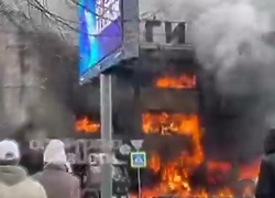 Spłonęło centrum handlowe w Królewcu