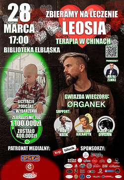Wygraj bilet na Koncert Charytatywny: Tomasz Organek, RAV KOZIK, Gracjan Kalandyk - gramy dla Leosia
