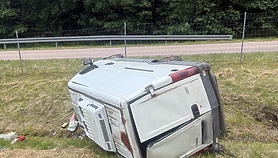 Dachował na S22 Dachował na S22