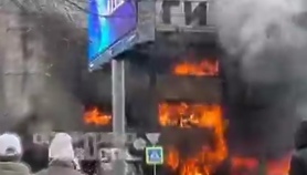 Spłonęło centrum handlowe w Królewcu