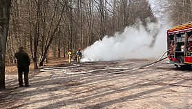 Na Jeleniej Dolinie spłonęło auto