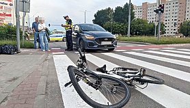 Potrącenie rowerzystki