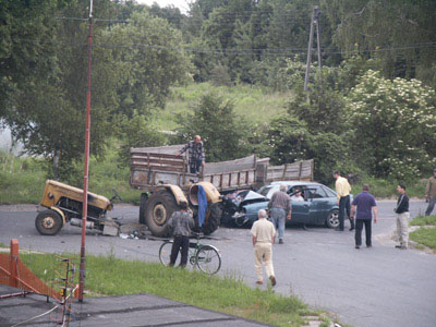 Wypadek na ul Grunwaldzkiej w kier. Gronowa Górnego, 8 czerwca,
godz. 9:50.