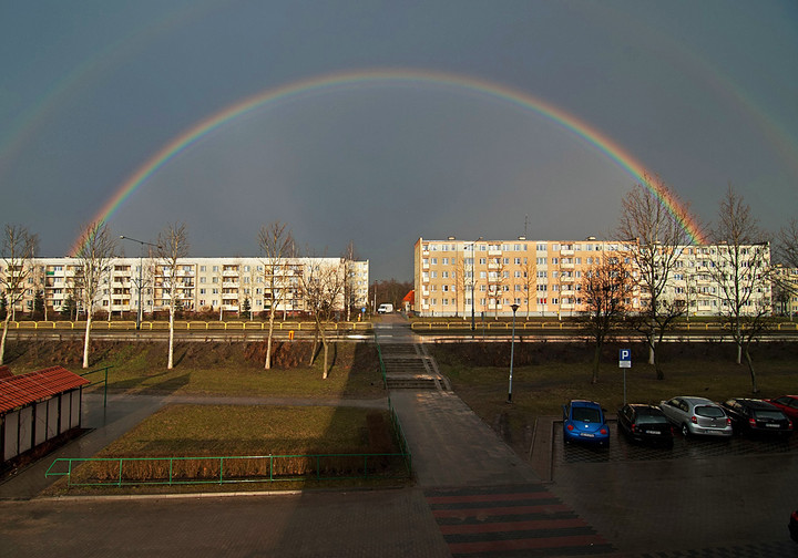 Krajobraz z tęczą.