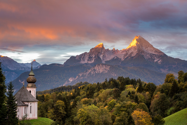 Zachód w Alpach