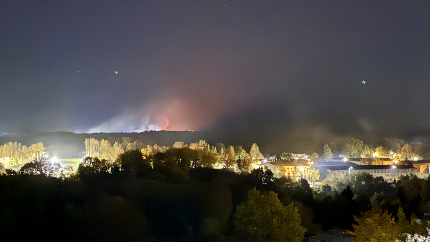 Pożar ZUO - widok z okna na Zawadzie