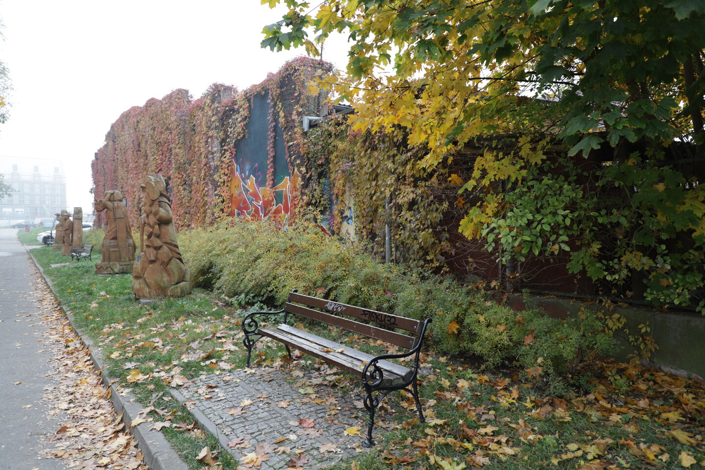 ławeczka nad rzeką Elbląg