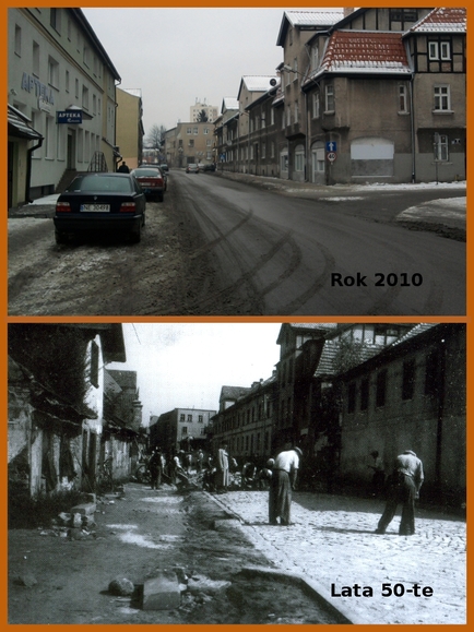 Zdjęcie pozakonkursowe. Ul. Kościuszki.
Dolne zdjęcie nie jest mojego autorstwa. Pochodzi z albumu "Elbląg i Elblążanie w fotografii własnej. Lata czterdzieste i pięćdziesiąte"