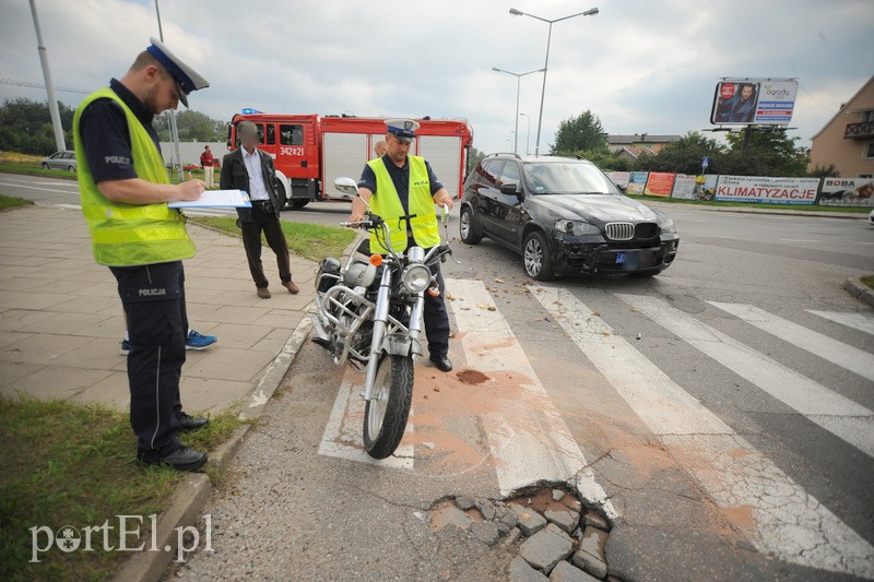 Elbląg, Zderzenie motocyklisty z bmw