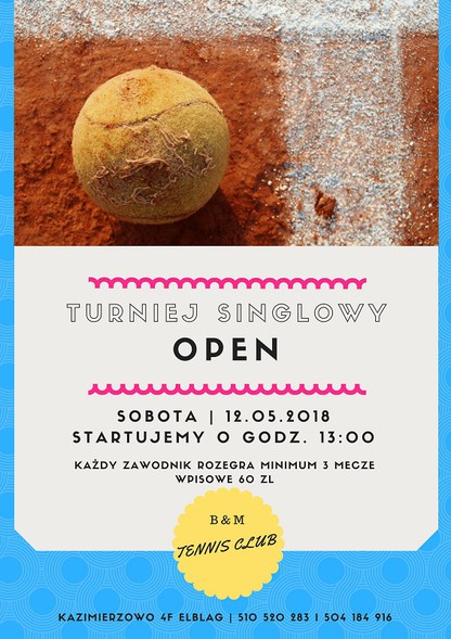 Elbląg, Przyjdź na kort, zagraj w tenisa