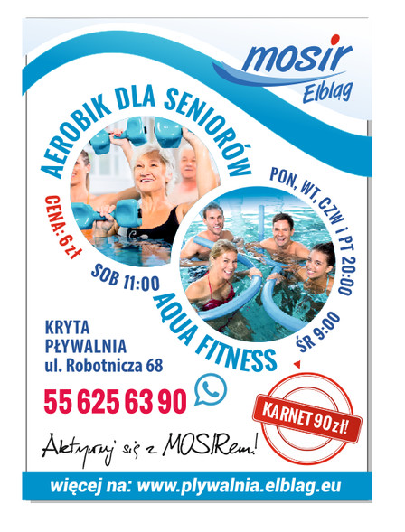 Elbląg, MOSiR zaprasza na niedzielny aqua fitness