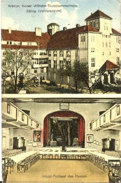 Elbląg, Pocztówka wydana z okazji poświęcenia Ośrodka Głuchoniemych w 1913 r. Elbląg, Pocztówka wydana z okazji poświęcenia Ośrodka Głuchoniemych w 1913 r.