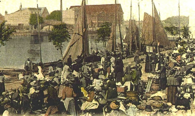 Elbląg, Targ nad rzeką przed wojną Elbląg, Targ nad rzeką przed wojną