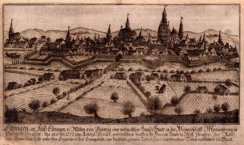 Elbląg, Panorama Elbląga w 1772 r. Elbląg, Panorama Elbląga w 1772 r.