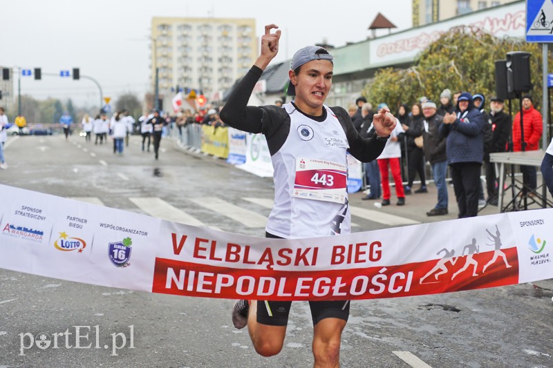 Elbląg, Marcin Spustek na mecie biegu