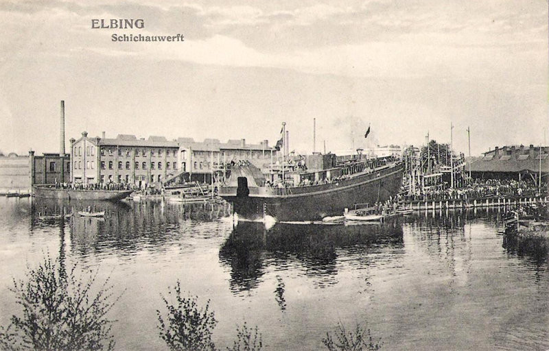 Elbląg, Dawno temu w Elblągu... w stoczni Schichaua zdarzył się wypadek