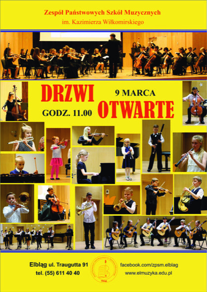 Szkoła muzyczna zaprasza na Drzwi Otwarte