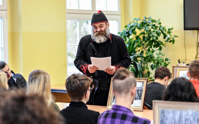 Elbląg, Piotr Imiołczyk podczas pokazowej lekcji Elbląg, Piotr Imiołczyk podczas pokazowej lekcji