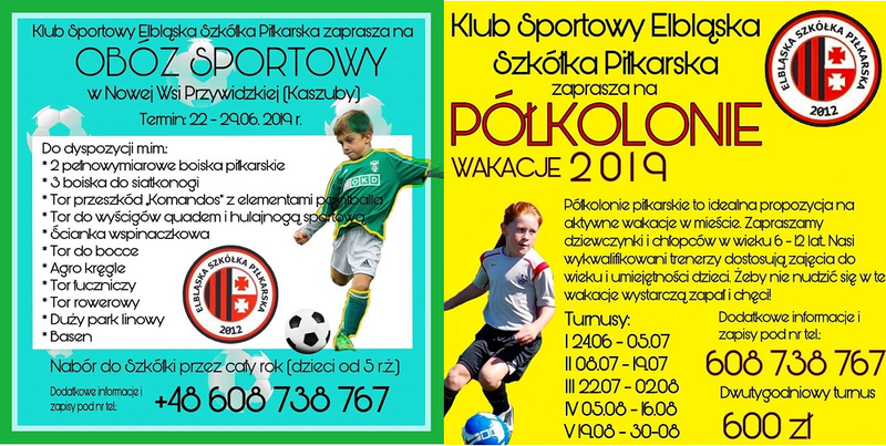 Wakacje 2019 z Elbląską Szkółką Piłkarską