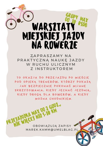 Elbląg, Warsztaty rowerowej jazdy po mieście