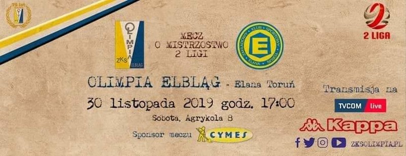 Elbląg, Olimpia - Elana: pewna inwestycja w emocje