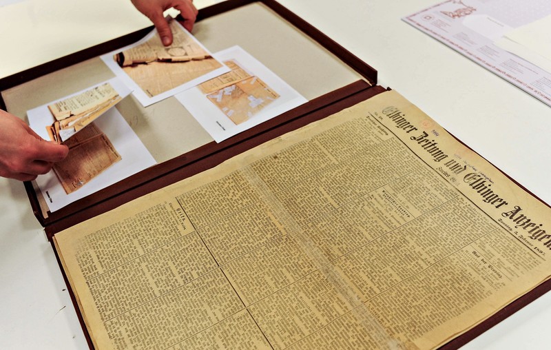 Elbląg, Jeden z numerów Elbinger Zeitung po konserwacji, Elbląg, Jeden z numerów Elbinger Zeitung po konserwacji,