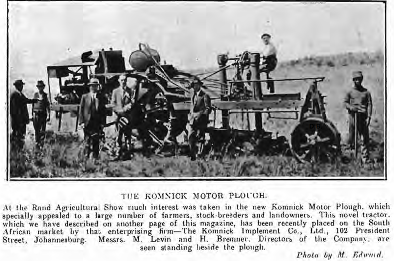 Elbląg, Artykuł o maszynach Komnicka z prasy południowoafrykańskiej z 1922 r. Elbląg, Artykuł o maszynach Komnicka z prasy południowoafrykańskiej z 1922 r.