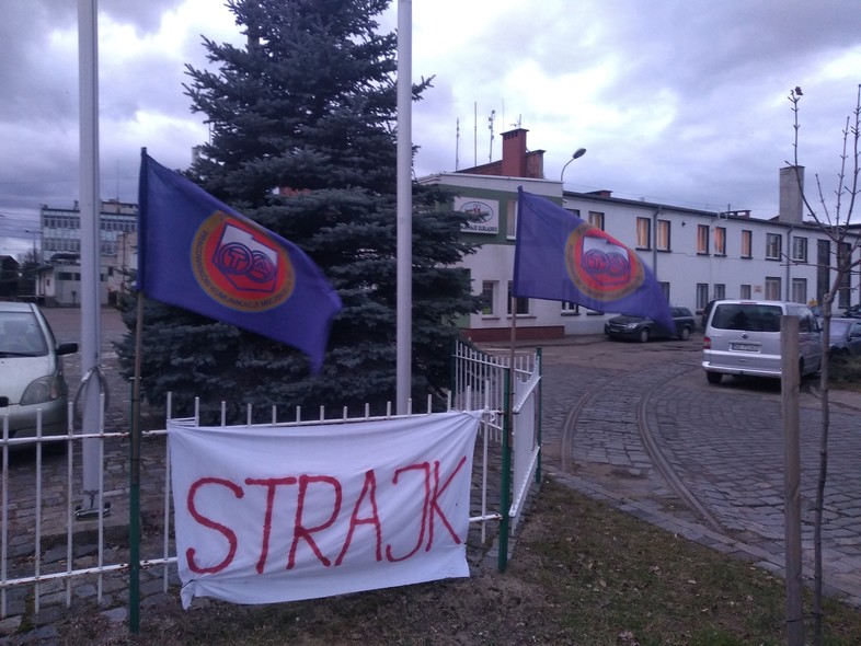 Elbląg, Rozpoczął się strajk w Tramwajach Elbląskich Elbląg, Rozpoczął się strajk w Tramwajach Elbląskich