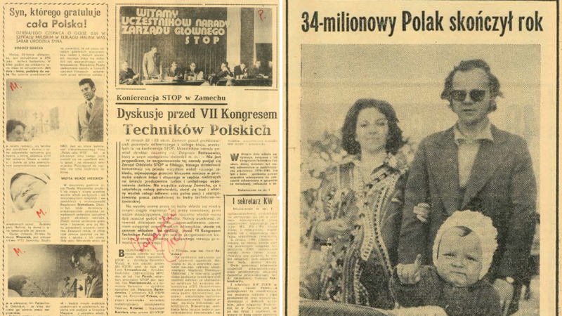 Elbląg, O narodzinach (z lewej) i pierwszych urodzinach pana Pawła informował m.in. "Głos Zamechu" Elbląg, O narodzinach (z lewej) i pierwszych urodzinach pana Pawła informował m.in. "Głos Zamechu"