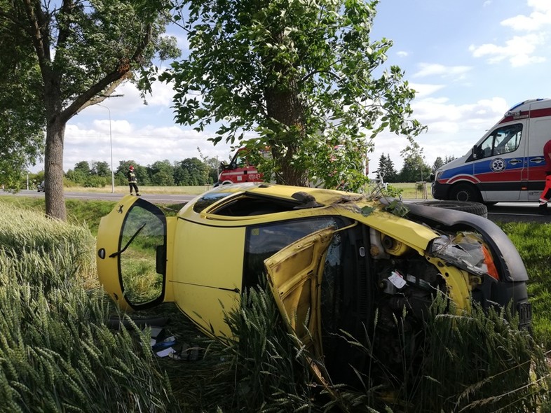 Elbląg, Wypadła z drogi, dachując